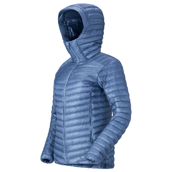 Noronna Women's Trollveggen Down800 Hooded Infinity Puffer Jacket Blue Small - Picture 13 of 15